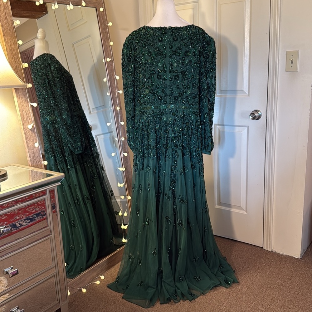 Mac Duggal Green Embellished Maxi Dress - Picture 11 of 16